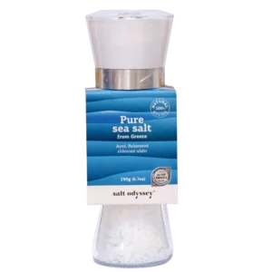 Salt Odyssey natūrali jūros druska malūnėlyje 190 g – reguliuojamas, daugkartinis malūnėlis