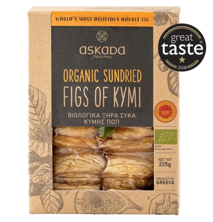 Ekologiškos saulėjė džiovintos KYMI figos, 225 g.