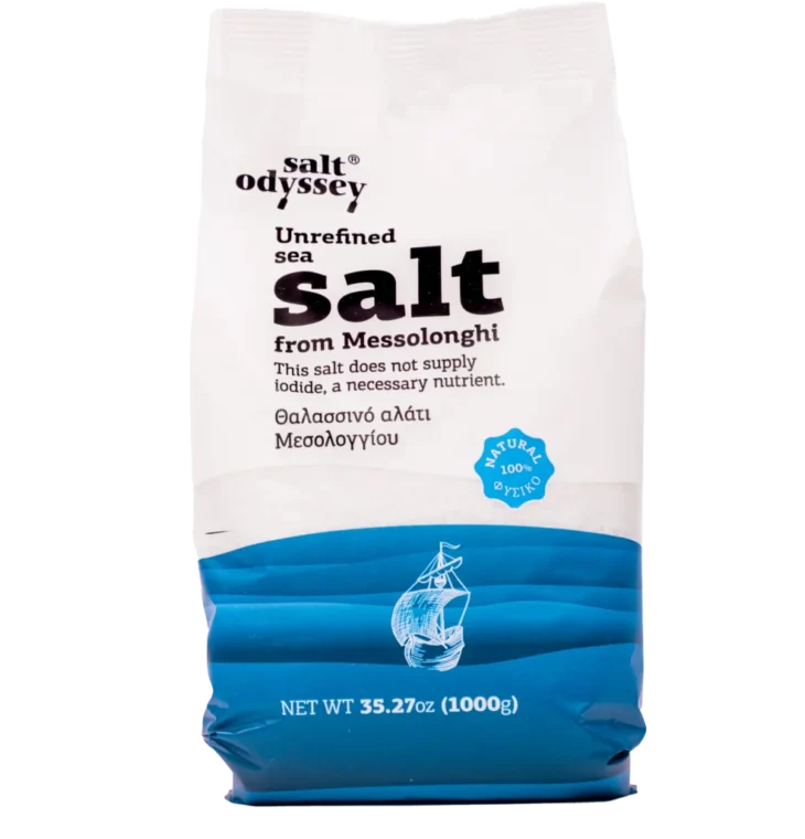 Natūrali smulki jūros druska iš Messolonghi, 1 kg