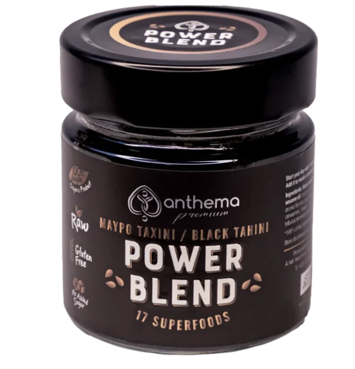 Ekologiškas juodojo sezamo kremas su agavos nektaru – 210 g, Anthema.