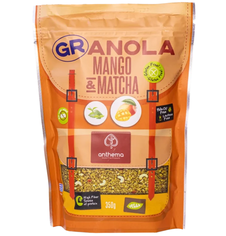 Granola su matcha ir mango, 350 g