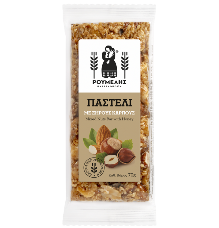 Įvairių riešutų batonėlis, 70 g