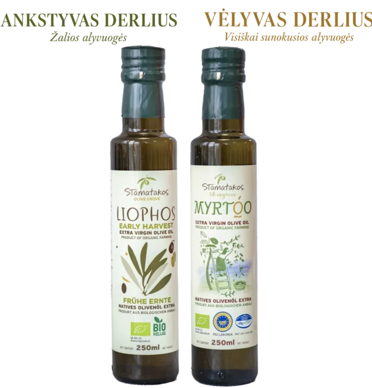 Ekologiškų alyvuogių aliejų rinkinys 2x250 ml