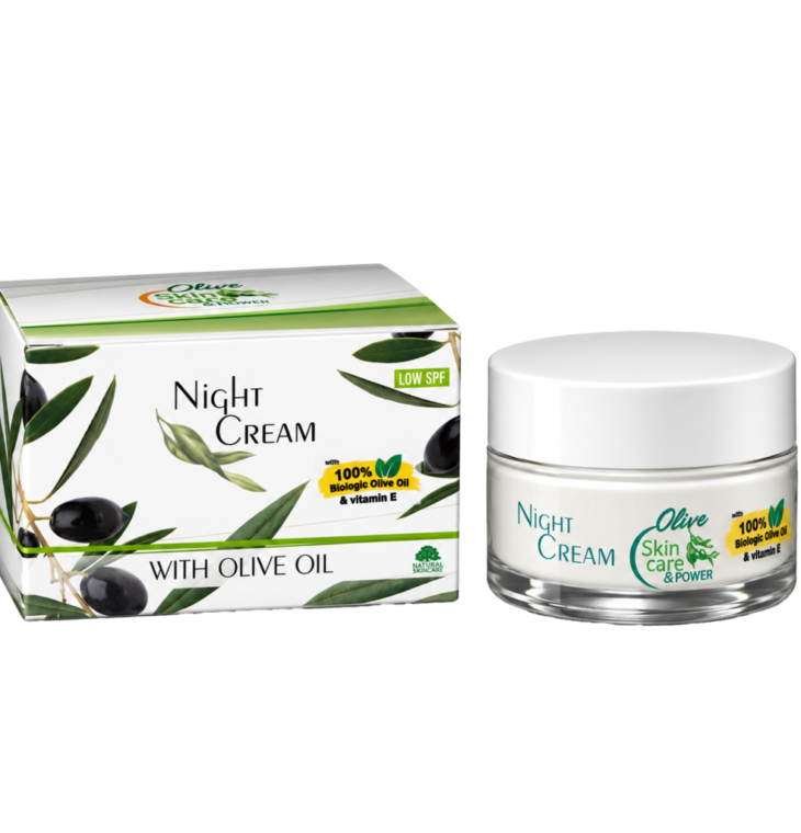 Naktinis veido kremas su alyvuogių aliejumi, 50 ml